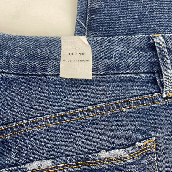 Good American Womens Size 14/32 Good Legs Straight Jeans Raw Hem GSTL67TNA 1288 - Picture 11 of 12